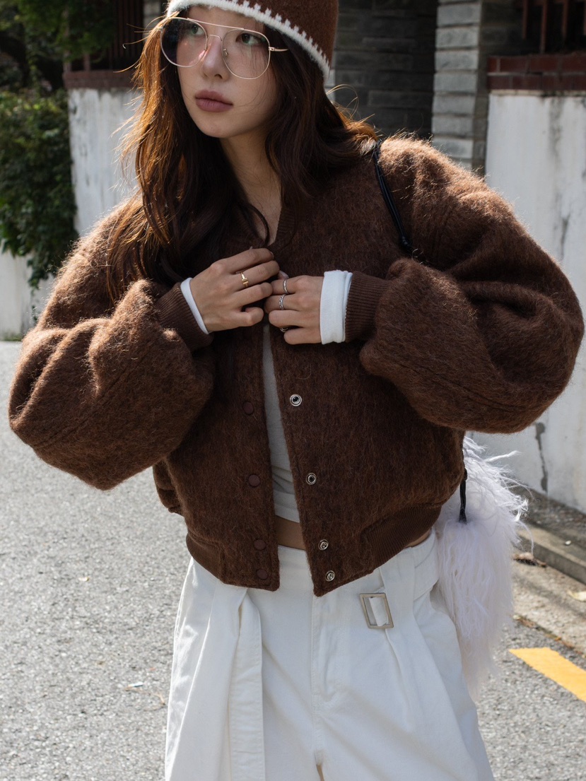 INSSENSE-A東大門㊣實拍女裝新品休閑時尚人氣推薦夾克羊駝毛INSSENSE-A夾克