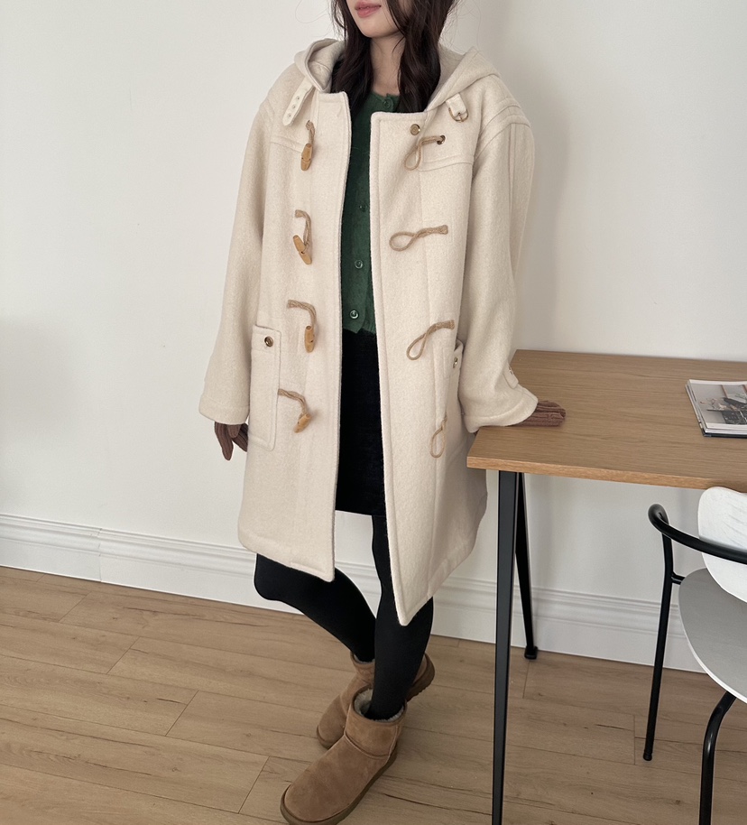 ERUME韓國代購㊣女裝新款推薦人氣時尚休閑25秋冬中長款大衣羊駝ERUME中長款大衣