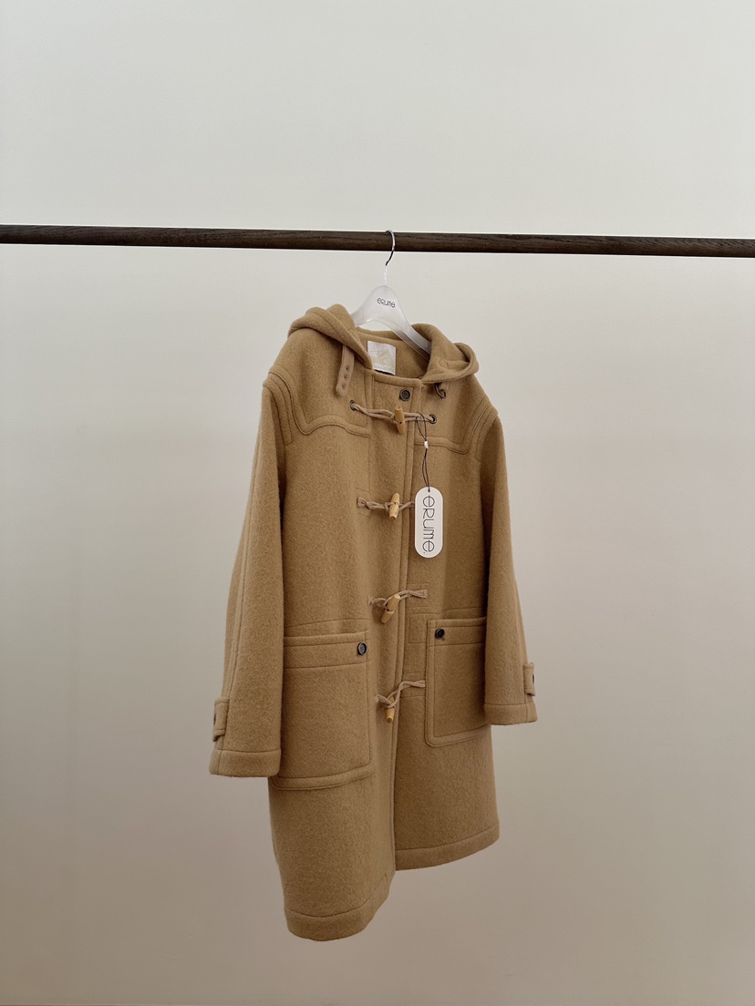 ERUME韓國代購㊣女裝新款推薦人氣時尚休閑25秋冬中長款大衣羊駝ERUME中長款大衣圖色2