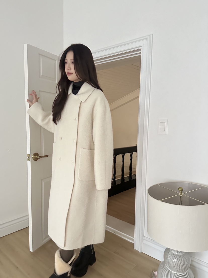 ERUME東大門㊣直郵女裝新品25秋冬熱賣推薦時尚中長款大衣羊駝ERUME中長款大衣
