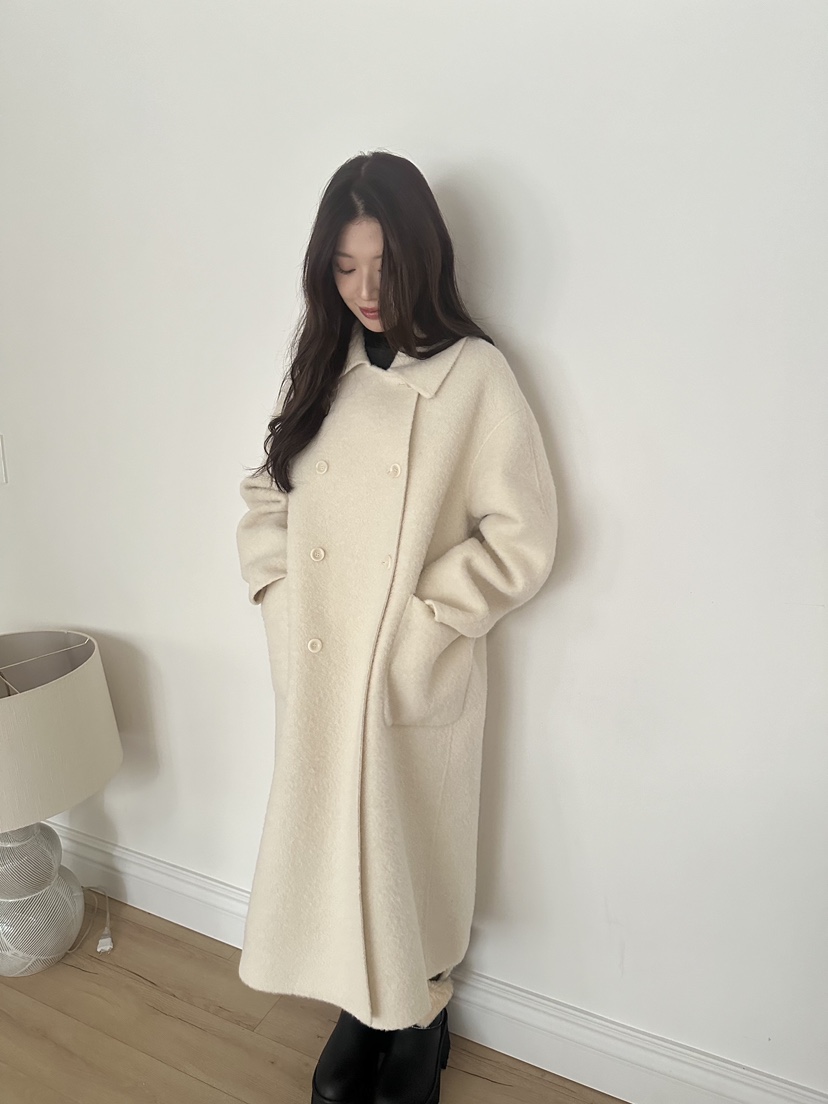 ERUME東大門㊣直郵女裝新品25秋冬熱賣推薦時尚中長款大衣羊駝ERUME中長款大衣