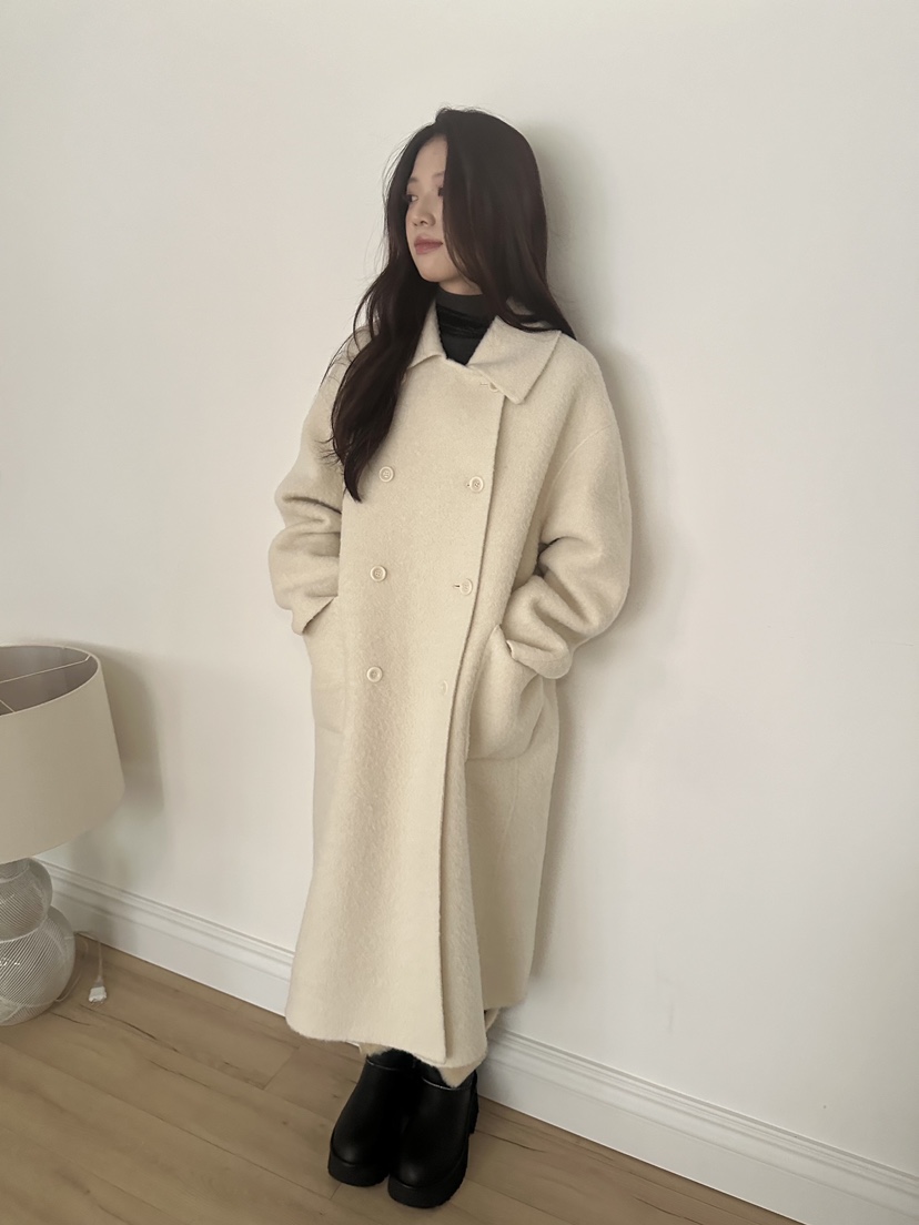 ERUME東大門㊣直郵女裝新品25秋冬熱賣推薦時尚中長款大衣羊駝ERUME中長款大衣