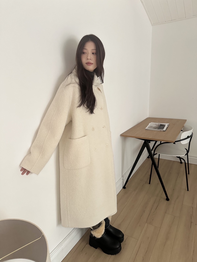 ERUME東大門㊣直郵女裝新品25秋冬熱賣推薦時尚中長款大衣羊駝ERUME中長款大衣