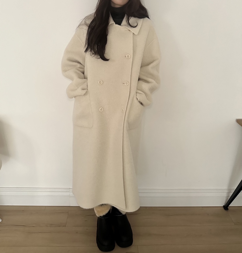 ERUME東大門㊣直郵女裝新品25秋冬熱賣推薦時尚中長款大衣羊駝ERUME中長款大衣