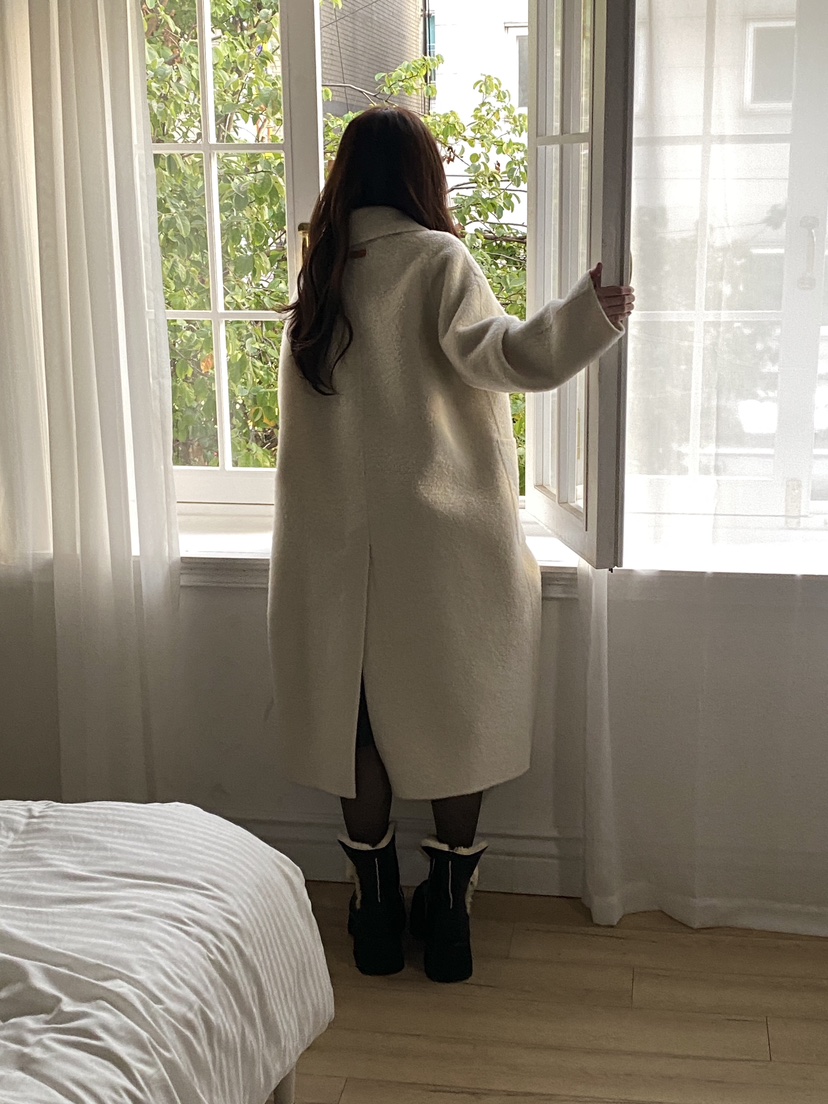 ERUME東大門㊣直郵女裝新品25秋冬熱賣推薦時尚中長款大衣羊駝ERUME中長款大衣