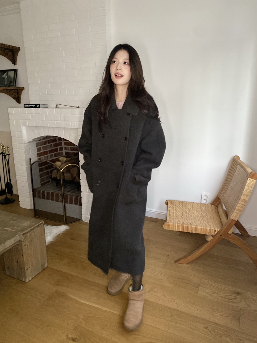 ERUME東大門㊣直郵女裝新品25秋冬熱賣推薦時尚中長款大衣羊駝ERUME中長款大衣