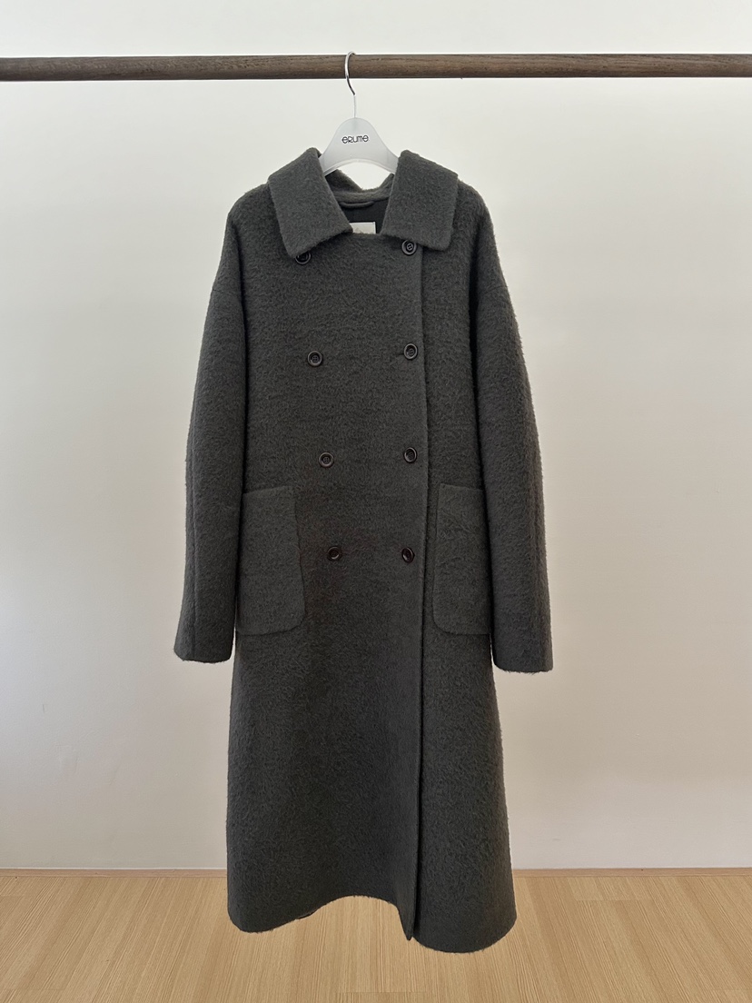 ERUME東大門㊣直郵女裝新品25秋冬熱賣推薦時尚中長款大衣羊駝ERUME中長款大衣圖色2