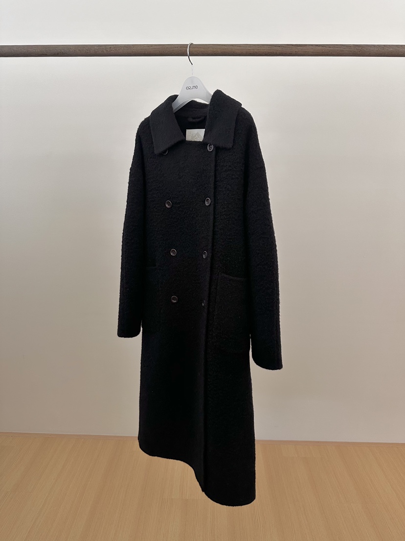 ERUME東大門㊣直郵女裝新品25秋冬熱賣推薦時尚中長款大衣羊駝ERUME中長款大衣圖色3