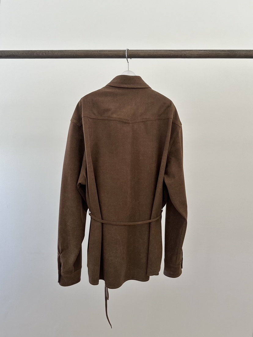 ERUME韓國直郵㊣女士新品人氣時尚推薦襯衫蕾絲衫含腰繩絨面革ERUME襯衫/蕾絲衫