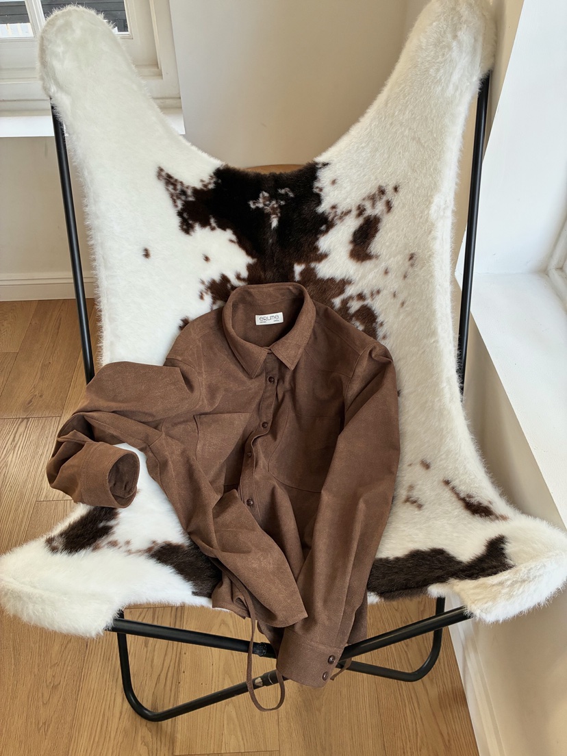 ERUME韓國直郵㊣女士新品人氣時尚推薦襯衫蕾絲衫含腰繩絨面革ERUME襯衫/蕾絲衫