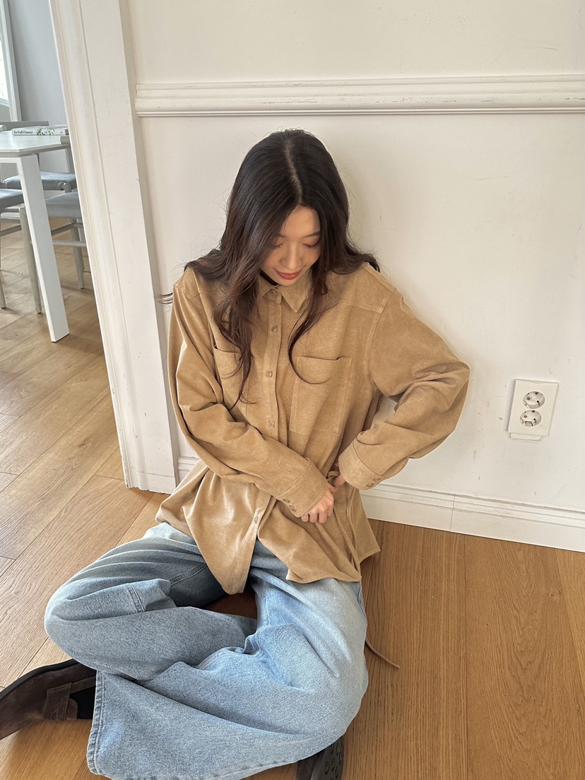 ERUME韓國直郵㊣女士新品人氣時尚推薦襯衫蕾絲衫含腰繩絨面革ERUME襯衫/蕾絲衫