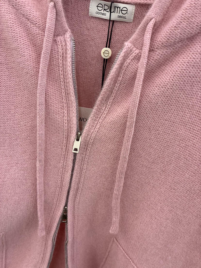 ERUME東大門㊣實拍女士新款職業休閑熱賣時尚針織衫連帽拉鏈衫ERUME針織衫