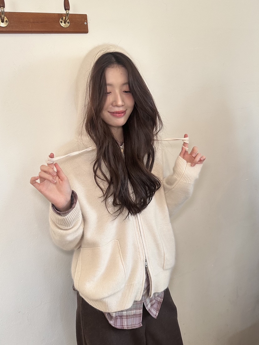 ERUME東大門㊣實拍女士新款職業休閑熱賣時尚針織衫連帽拉鏈衫ERUME針織衫