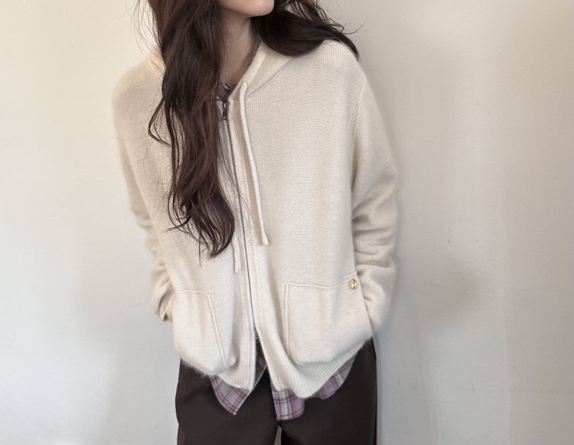 ERUME東大門㊣實拍女士新款職業休閑熱賣時尚針織衫連帽拉鏈衫ERUME針織衫