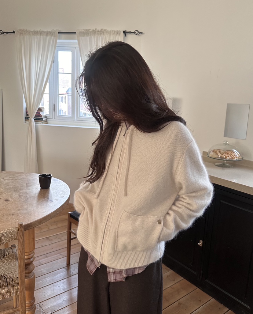 ERUME東大門㊣實拍女士新款職業休閑熱賣時尚針織衫連帽拉鏈衫ERUME針織衫