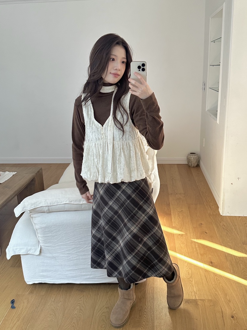 ERUME韓國直郵㊣女裝新品時尚25秋冬職業熱賣推薦半身裙中短裙ERUME半身裙/中短裙