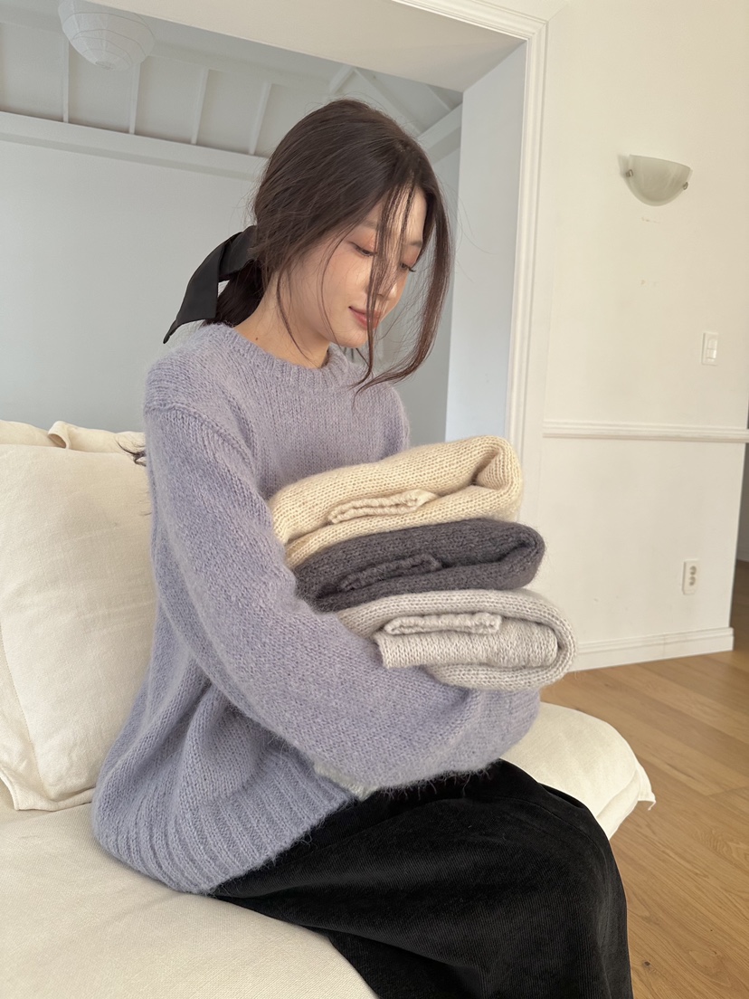 ERUME韓國直郵㊣女士新品職業時尚25秋冬熱賣休閑針織衫羊駝ERUME針織衫