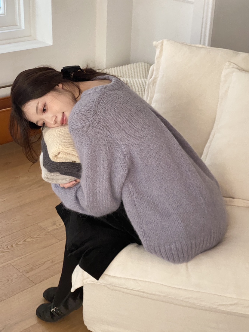 ERUME韓國直郵㊣女士新品職業時尚25秋冬熱賣休閑針織衫羊駝ERUME針織衫