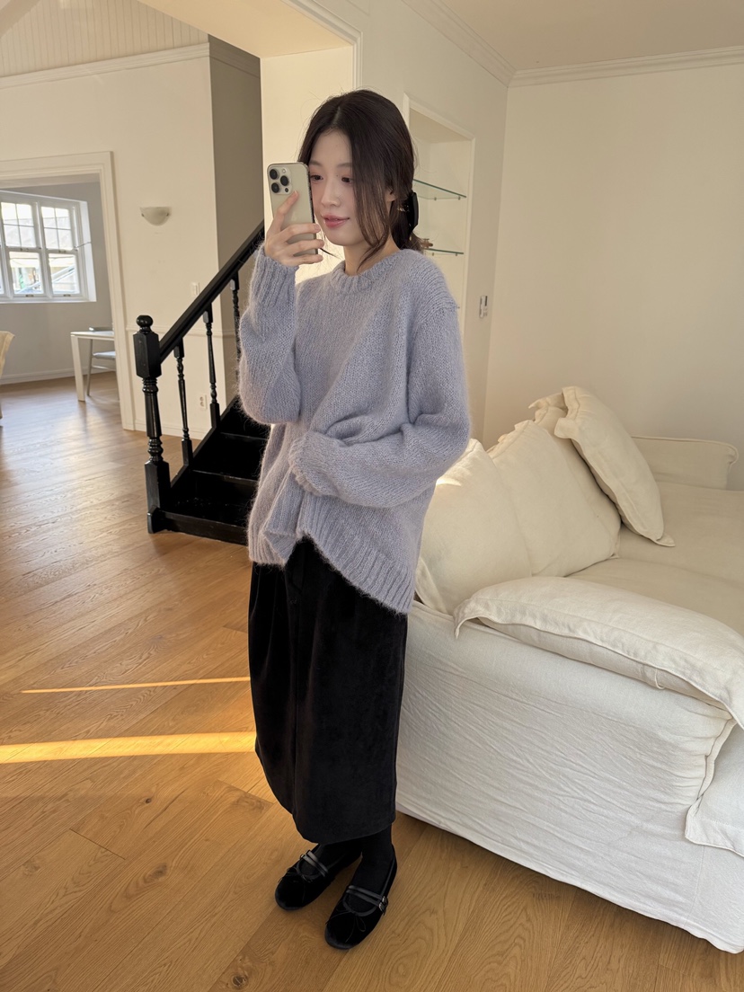 ERUME韓國直郵㊣女士新品職業時尚25秋冬熱賣休閑針織衫羊駝ERUME針織衫