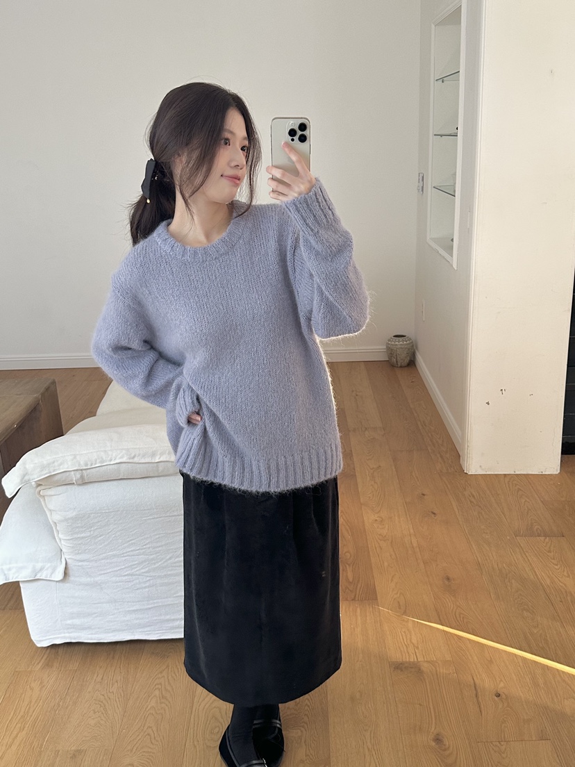 ERUME韓國直郵㊣女士新品職業時尚25秋冬熱賣休閑針織衫羊駝ERUME針織衫