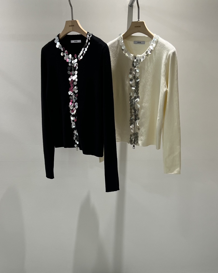 DENISE東大門㊣實拍女士新款時尚職業25秋冬休閑針織衫拉鏈DENISE針織衫