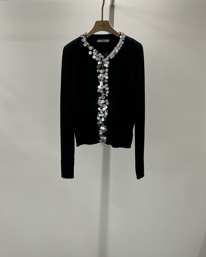 DENISE東大門㊣實拍女士新款時尚職業25秋冬休閑針織衫拉鏈DENISE針織衫圖色1