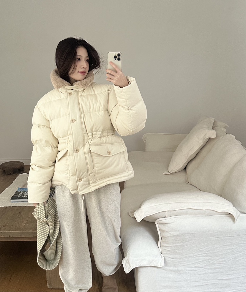 ERUME東大門㊣代購女裝新品25秋冬人氣熱賣職業時尚短款棉服ERUME短款棉服