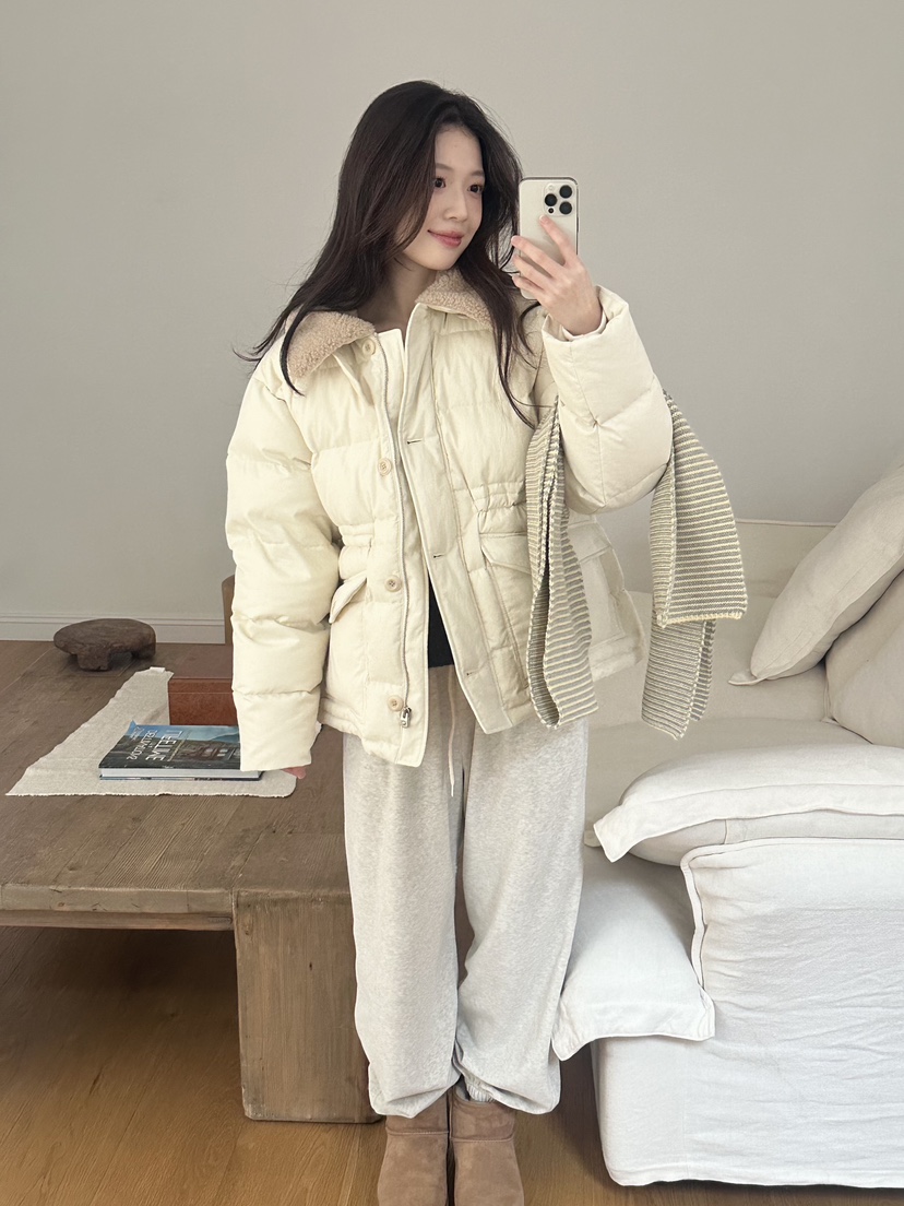 ERUME東大門㊣代購女裝新品25秋冬人氣熱賣職業時尚短款棉服ERUME短款棉服