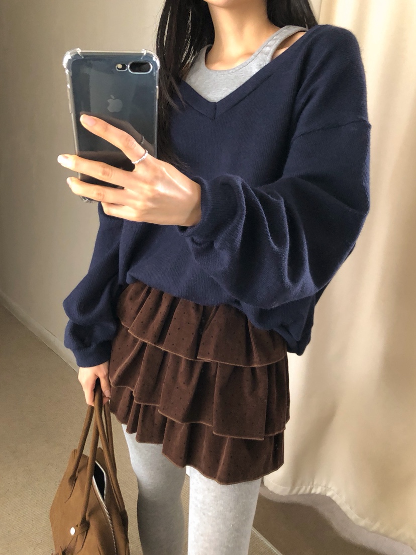 MARKE-P東大門㊣代購女士新品時尚休閑推薦人氣針織衫假兩件MARKE-P針織衫