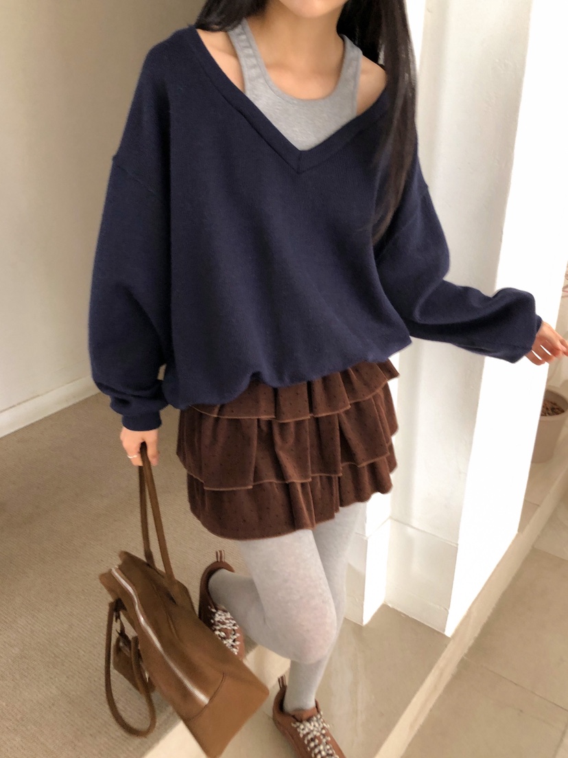 MARKE-P東大門㊣代購女士新品時尚休閑推薦人氣針織衫假兩件MARKE-P針織衫