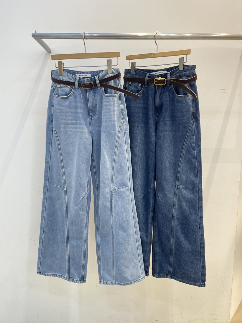 MILLIMETER東大門㊣實拍女裝新品職業25秋冬牛仔褲不含腰帶MILLIMETER/MGML牛仔褲