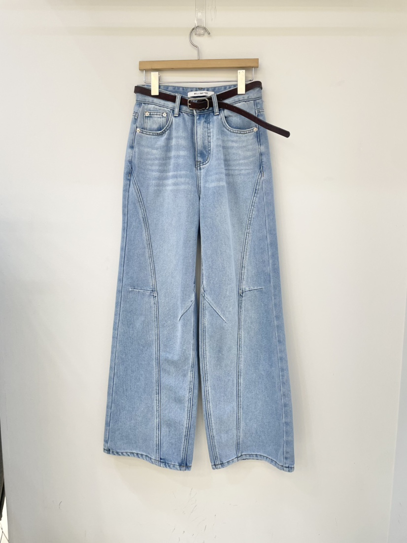 MILLIMETER東大門㊣實拍女裝新品職業25秋冬牛仔褲不含腰帶MILLIMETER/MGML牛仔褲圖色2