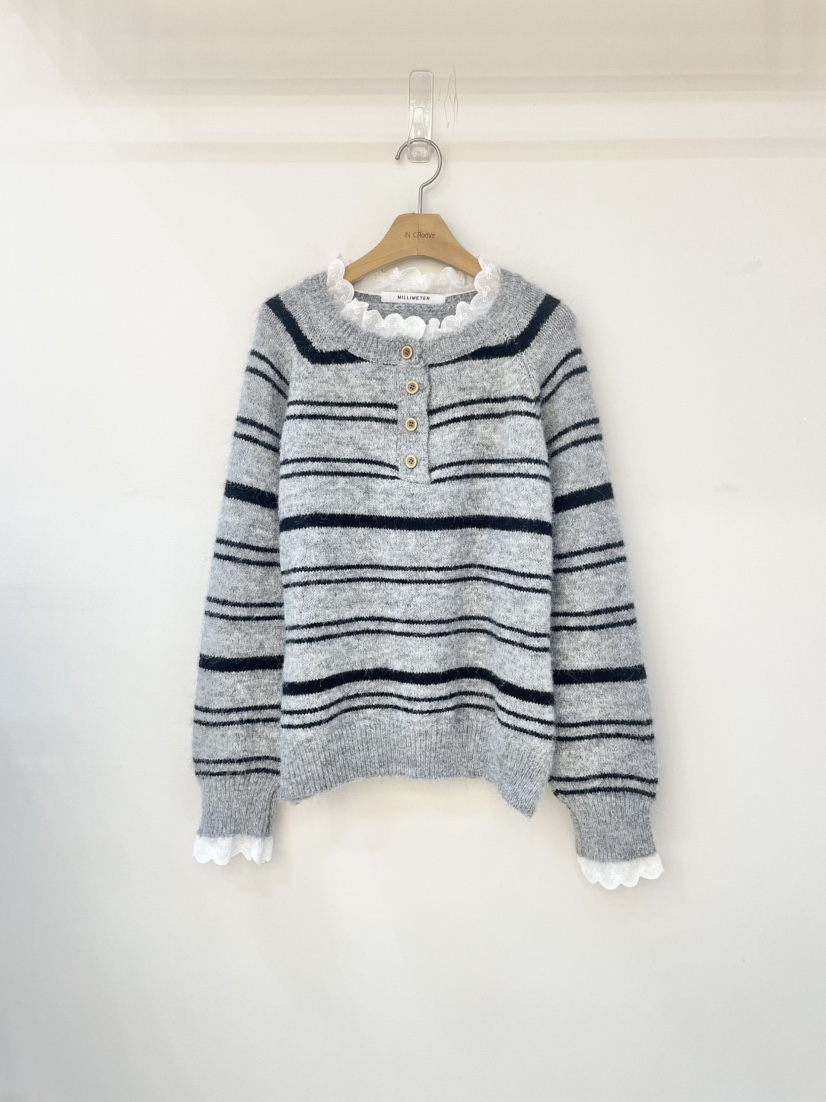 MILLIMETER東大門㊣實拍女裝新款時尚職業人氣休閑針織衫褶皺MILLIMETER/MGML針織衫圖色3