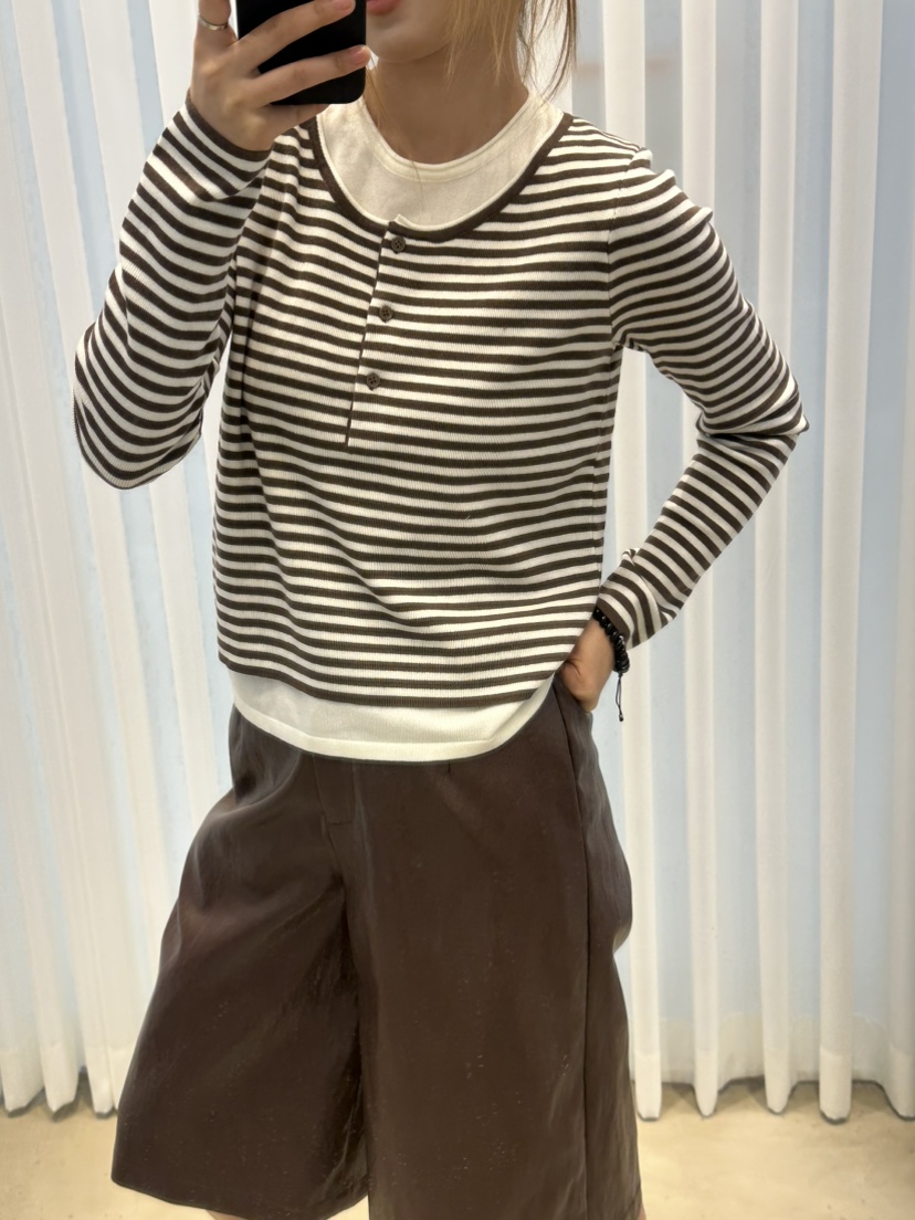 MILLIMETER東大門㊣直郵女士新品職業休閑人氣針織衫假兩件MILLIMETER/MGML針織衫