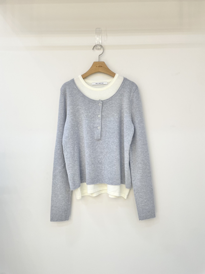 MILLIMETER東大門㊣直郵女士新品職業休閑人氣針織衫假兩件MILLIMETER/MGML針織衫圖色2