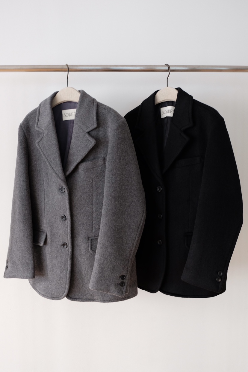 SORBET韓國直郵㊣女裝新款職業熱賣時尚25秋冬人氣夾克羊毛SORBET/flat white夾克