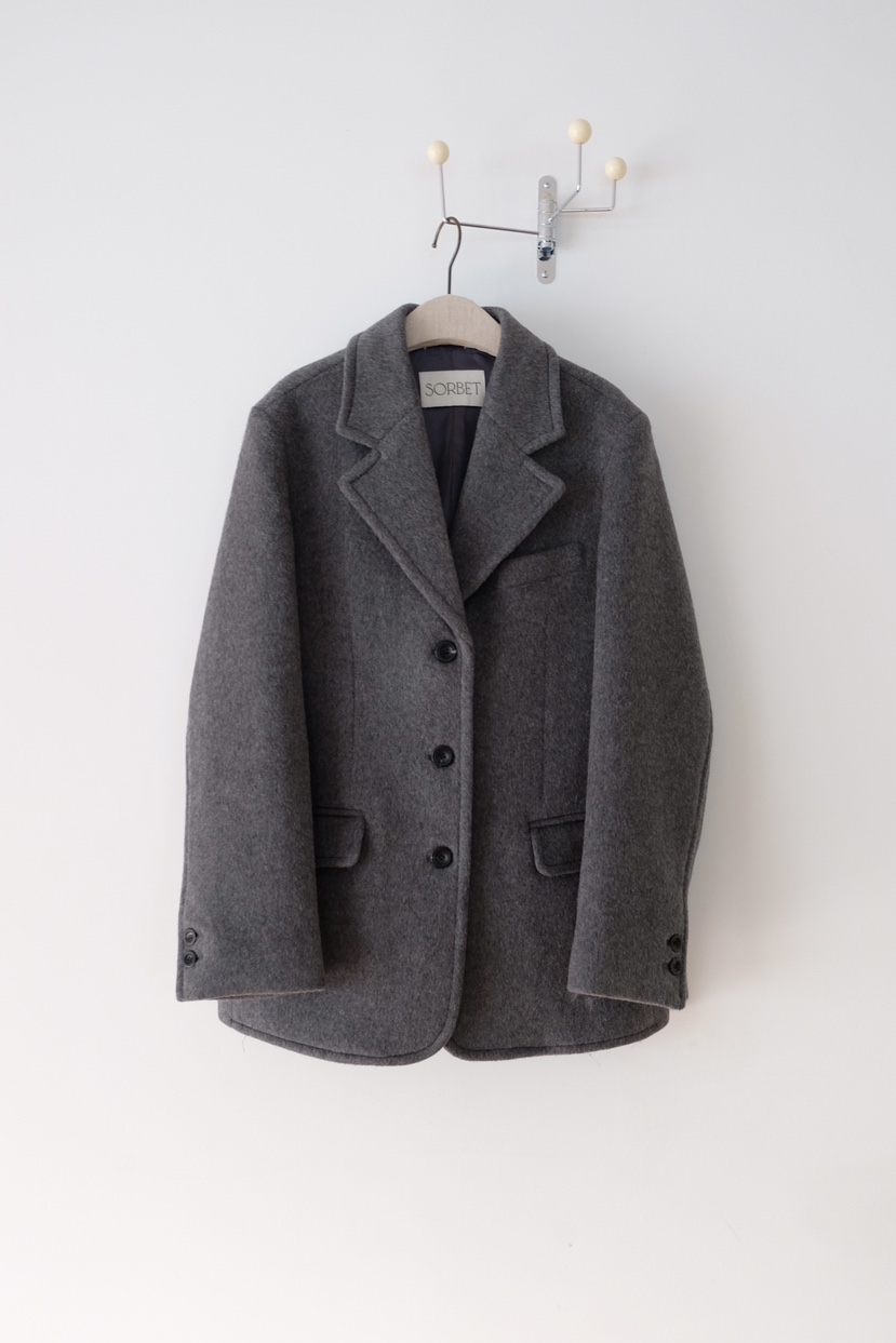 SORBET韓國直郵㊣女裝新款職業熱賣時尚25秋冬人氣夾克羊毛SORBET/flat white夾克