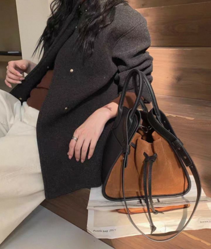 TROUVAILLE東大門㊣直郵女裝新品推薦手拿包腋下包絨面革牛皮TROUVAILLE手拿包/腋下包