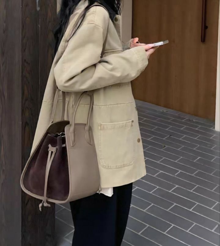 TROUVAILLE東大門㊣直郵女裝新品推薦手拿包腋下包絨面革牛皮TROUVAILLE手拿包/腋下包