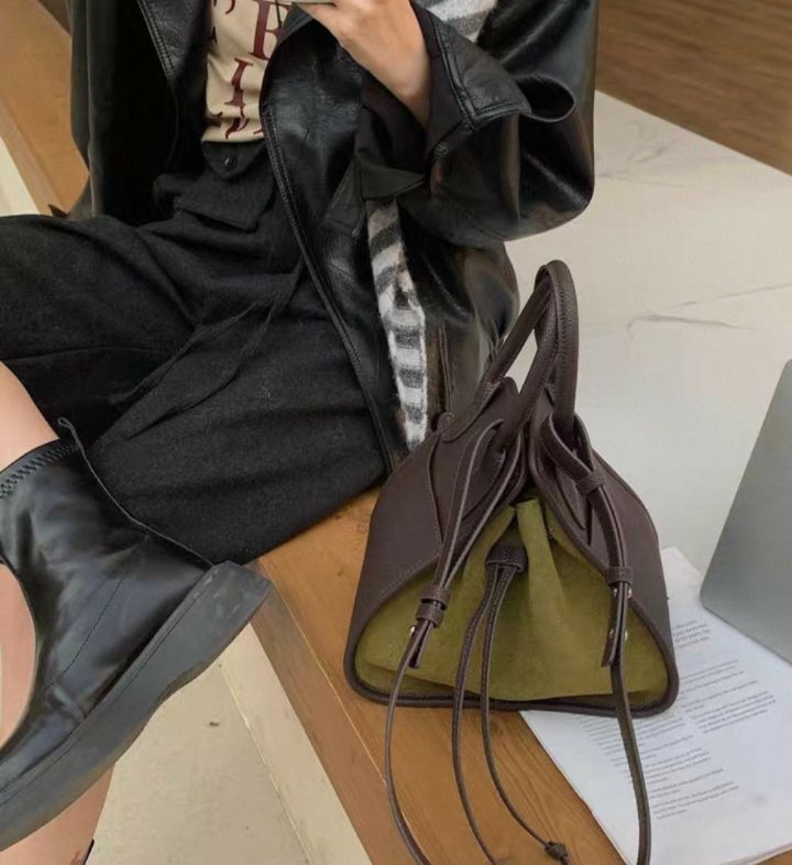 TROUVAILLE東大門㊣直郵女裝新品推薦手拿包腋下包絨面革牛皮TROUVAILLE手拿包/腋下包