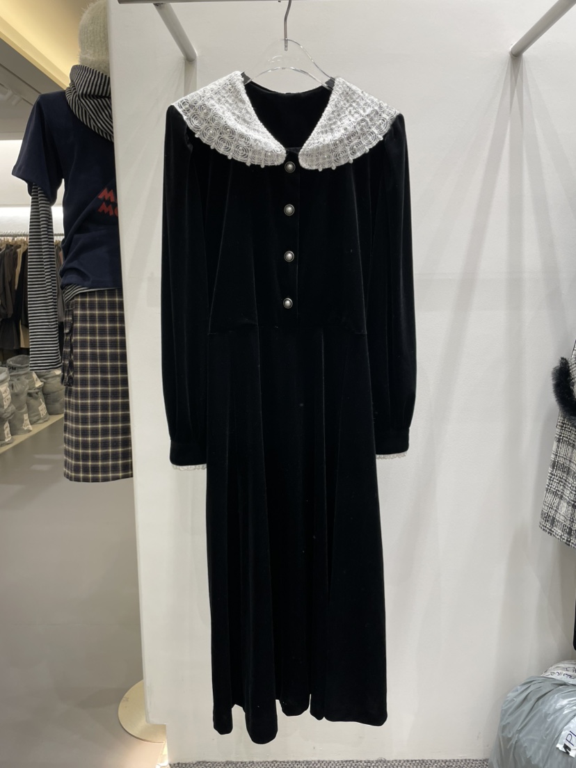 ANNA VERRY-P韓國代購㊣女士新款熱賣時尚人氣連衣裙天鵝絨ANNA VERRY-P連衣裙