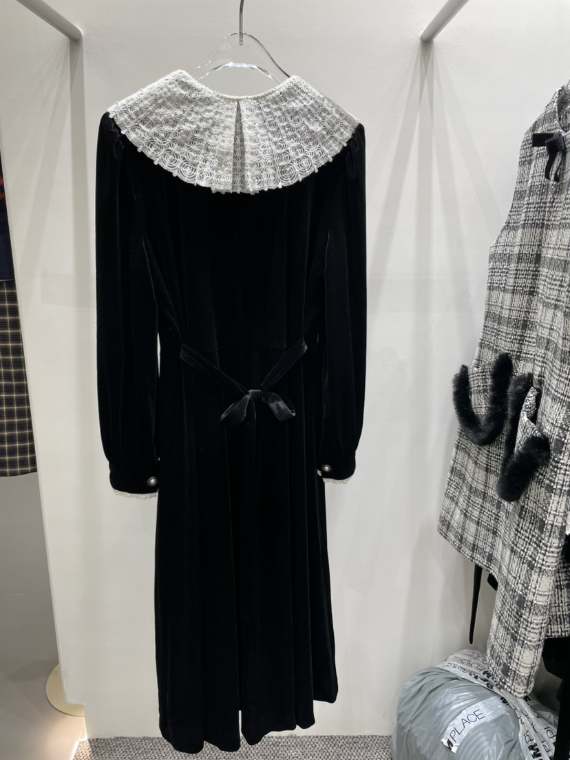 ANNA VERRY-P韓國代購㊣女士新款熱賣時尚人氣連衣裙天鵝絨ANNA VERRY-P連衣裙