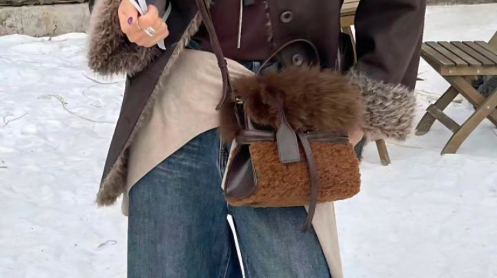 TROUVAILLE韓國代購㊣女裝新品職業人氣熱賣單肩斜跨包狐貍TROUVAILLE單肩/斜跨包圖色2