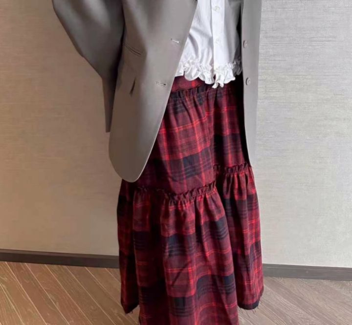 BLING BLING-S韓國直郵㊣女裝新品職業時尚25秋冬長裙格子BLING BLING-S長裙