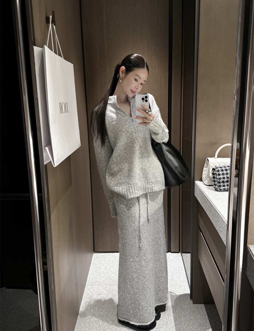 OLA韓國直郵㊣女裝新品推薦人氣時尚熱賣25秋冬職業休閑長裙mellor/OLA長裙