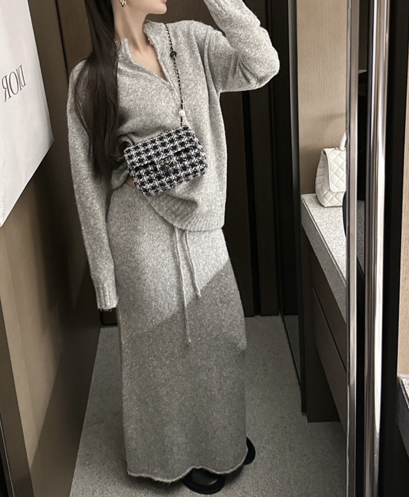 OLA韓國直郵㊣女裝新品推薦人氣時尚熱賣25秋冬職業休閑長裙mellor/OLA長裙