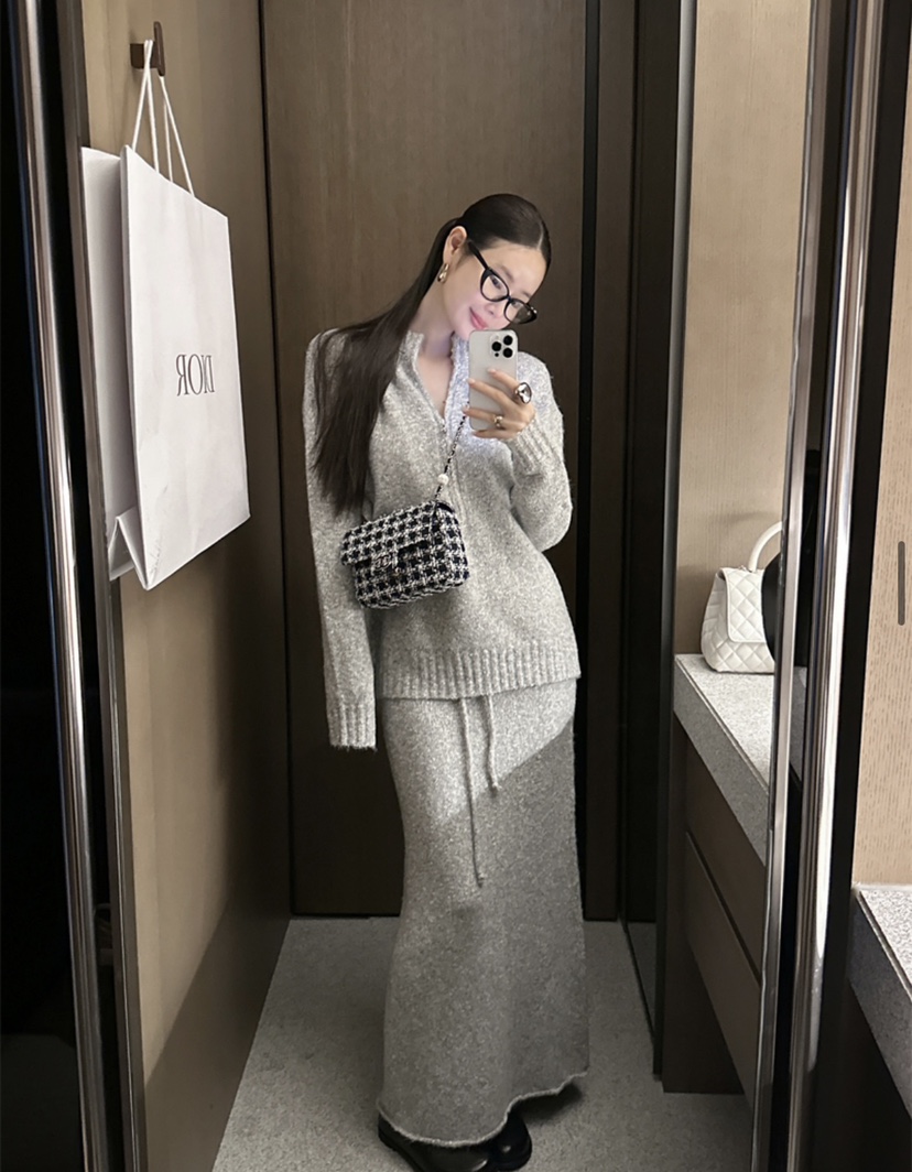 OLA韓國直郵㊣女裝新品推薦人氣時尚熱賣25秋冬職業休閑長裙mellor/OLA長裙