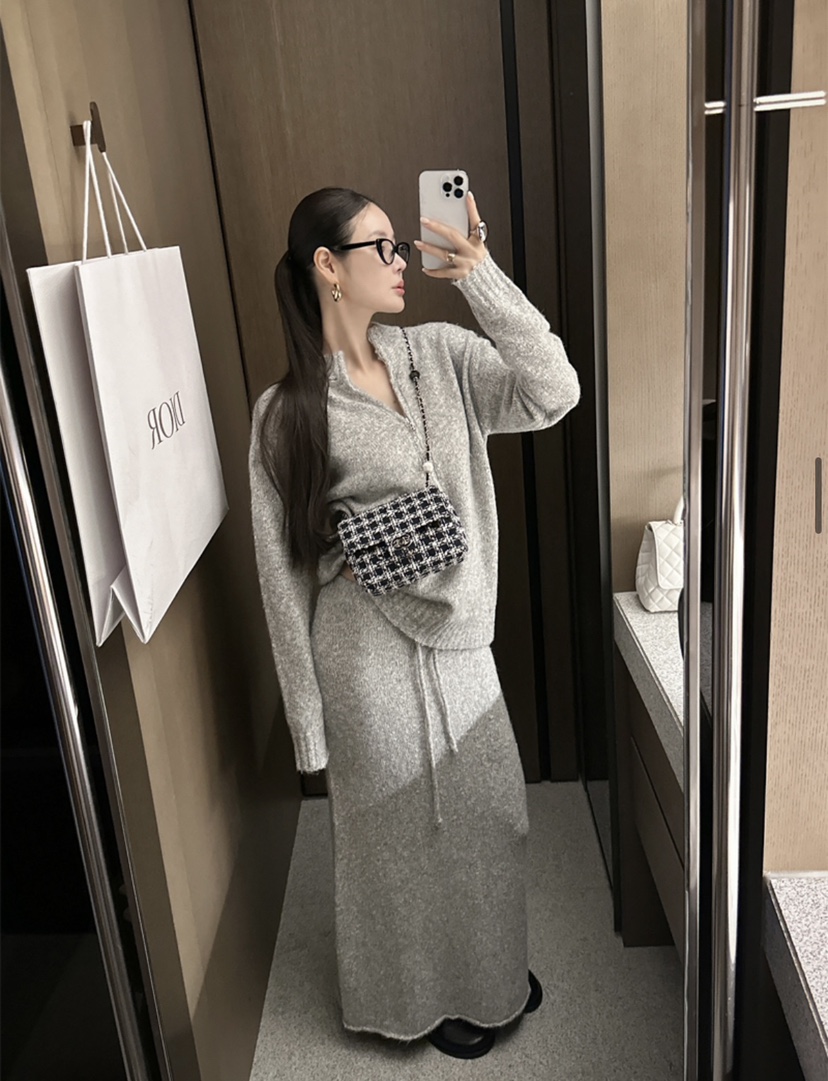 OLA韓國直郵㊣女裝新品推薦人氣時尚熱賣25秋冬職業休閑長裙mellor/OLA長裙