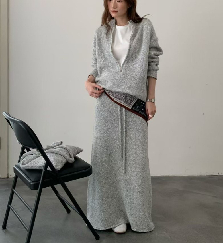 OLA韓國直郵㊣女裝新品推薦人氣時尚熱賣25秋冬職業休閑長裙mellor/OLA長裙