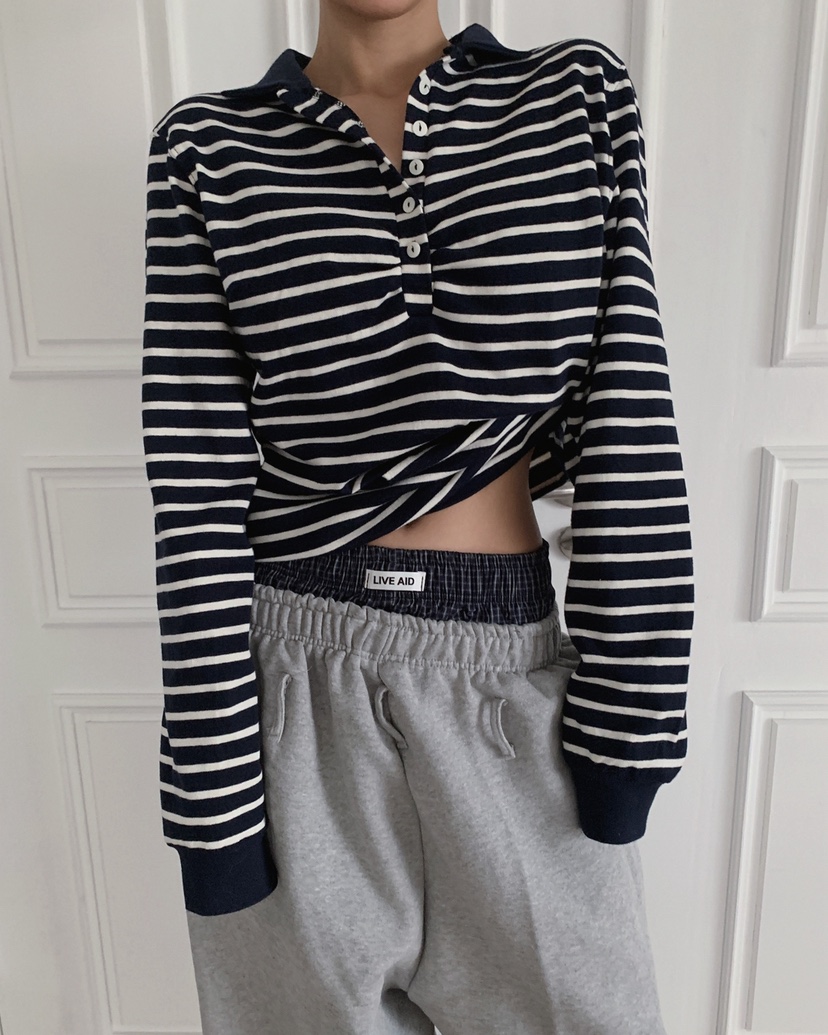 LIVE AID-P韓國代購㊣女士新品25秋冬熱賣人氣推薦長袖T恤LIVE AID-P長袖T恤